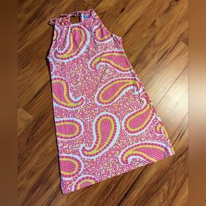 J. McLaughlin Pink and Yellow Paisley Dress